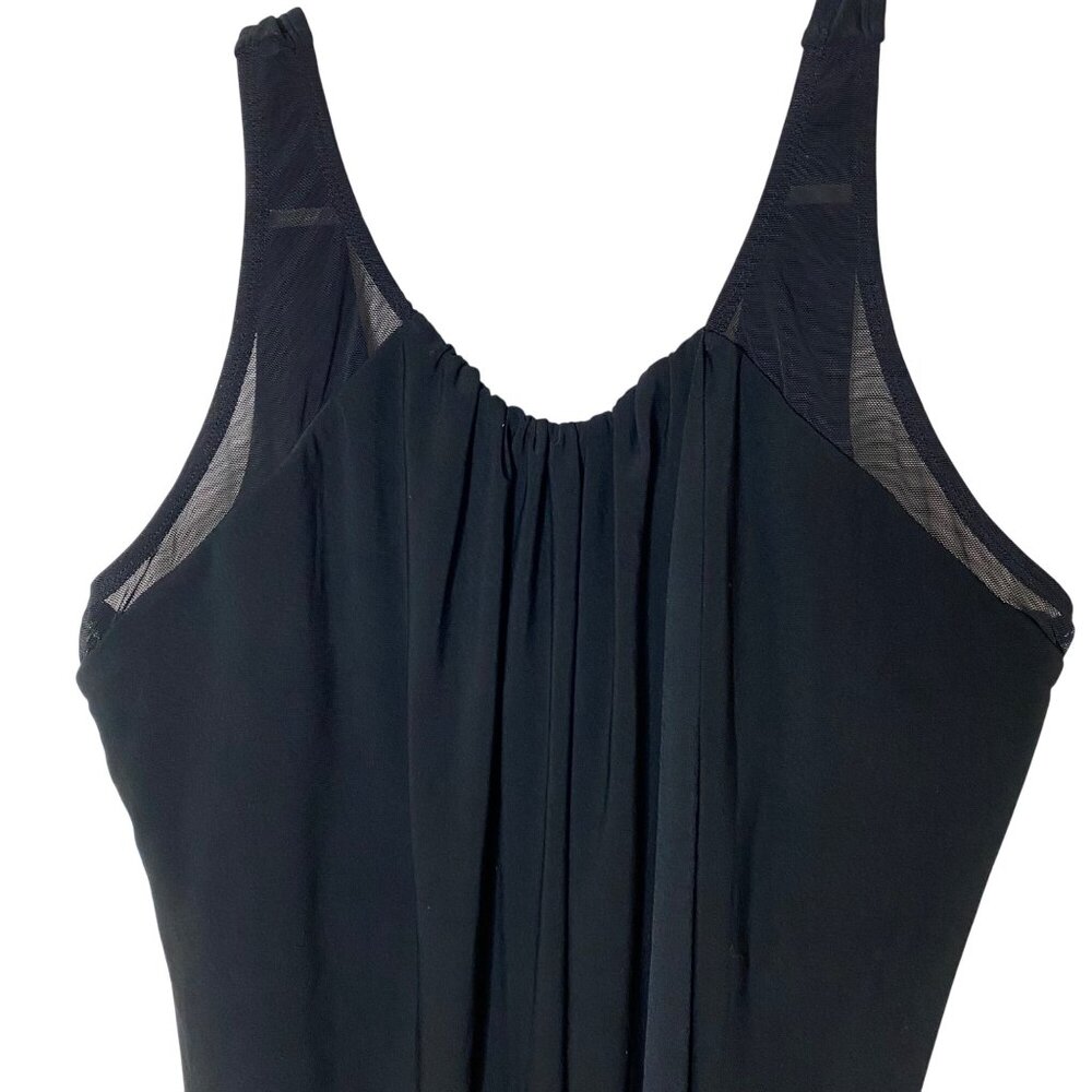 Miraclesuit Mariella Black Tankini Top 20W • Draped Front Underwire Mesh Swim - Picture 2 of 8